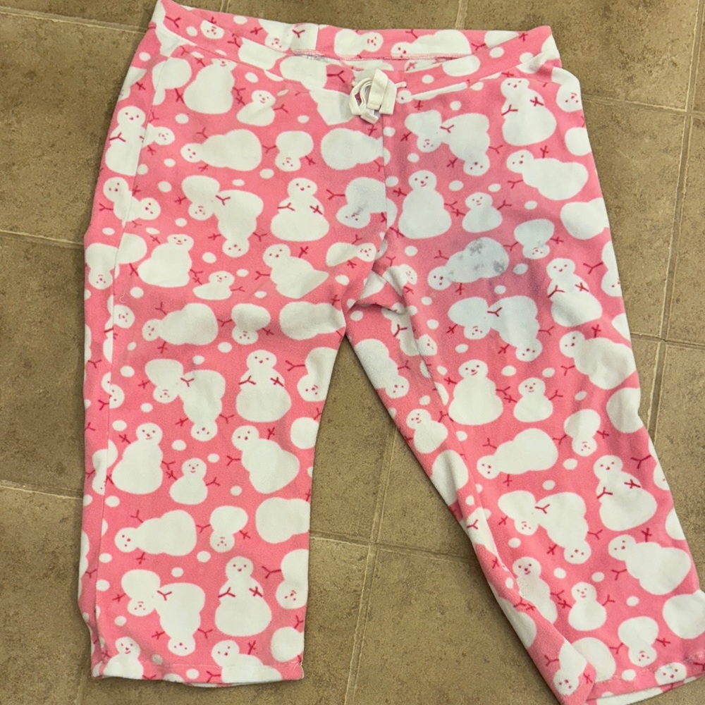 Old Navy Pink Snowman Pajama Bottoms